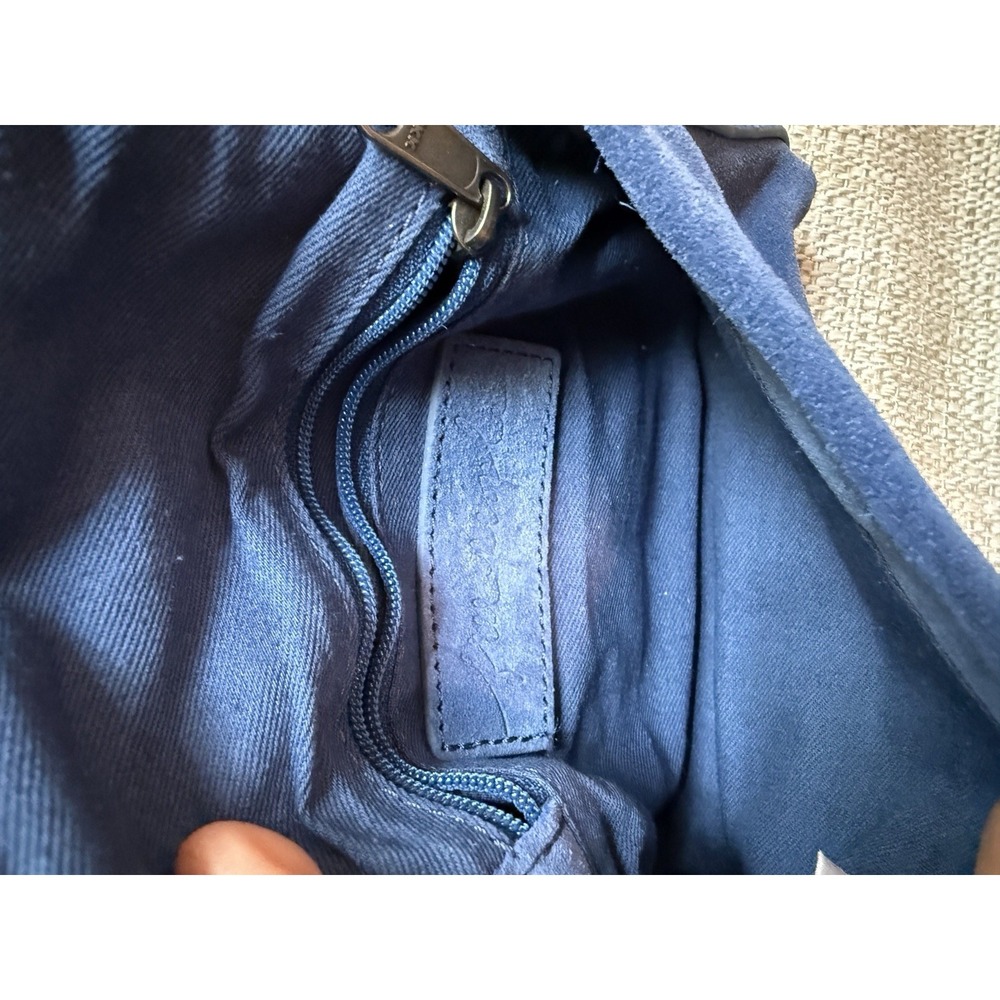 Free People Charlie Chain Crossbody Bag in Blue Suede Leather - Picture 7 of 9
